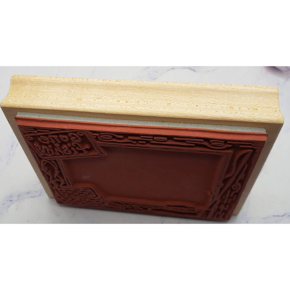 Great Impressions Gone Fishing Pole Fish Frame Rubber Stamp - Picture 4 of 7